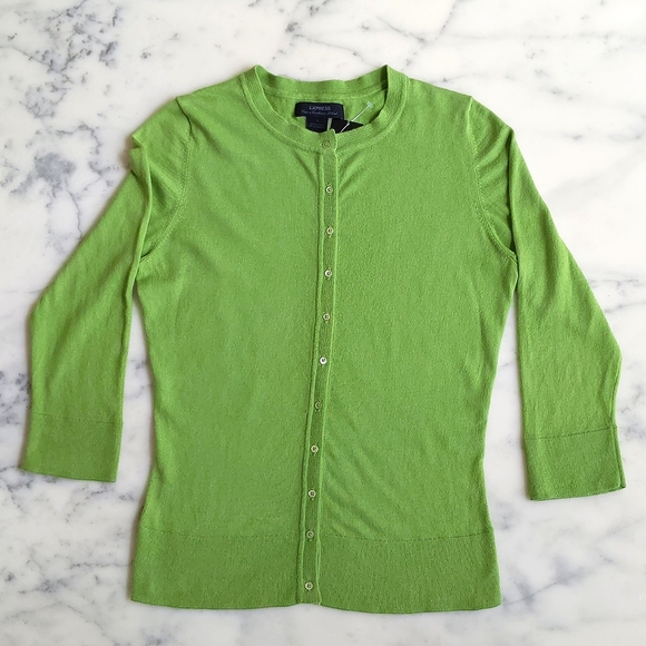 NWT. Express Cotton and Cashmere Button Down Knit Top with 3/4 sleeve. - Picture 3 of 5
